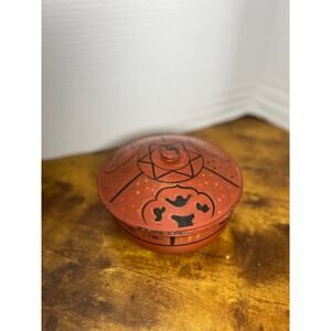 Rare Vintage Antique mid-century Japanese orange lacquer yang yang box